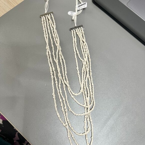 Free People NWT Milos Layered Necklace ~ White - Picture 2 of 6